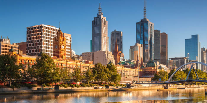 Melbourne's skyline in Victoria, Australia